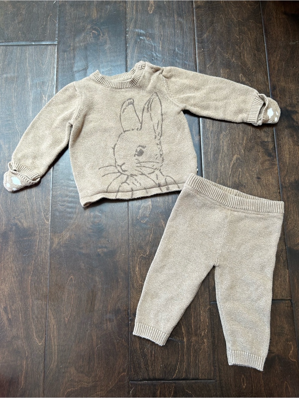 Marks & Spencer Knit Bunny Sweater & Pants Set - 18 Months